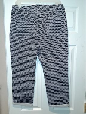 Mario Serrani Navy and White Patterned Women's Pants